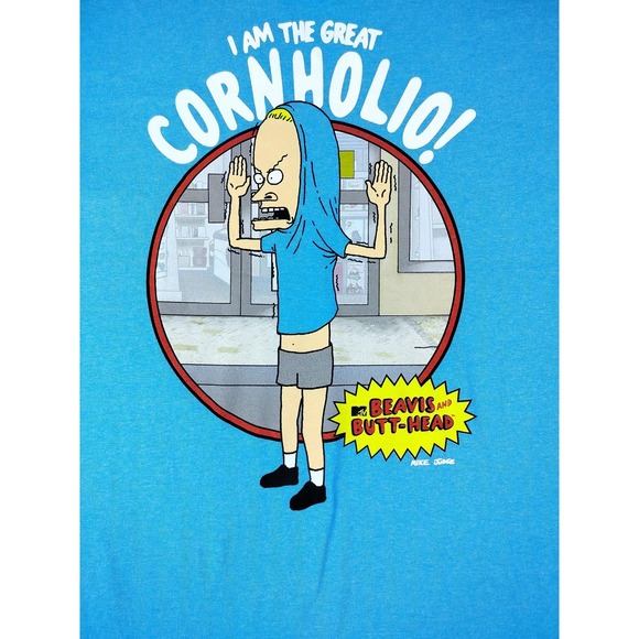 Beavis And Butt Head Great Cornholio Shirt Mens 2XL Blue Graphic Cartoon Tee - Picture 5 of 9